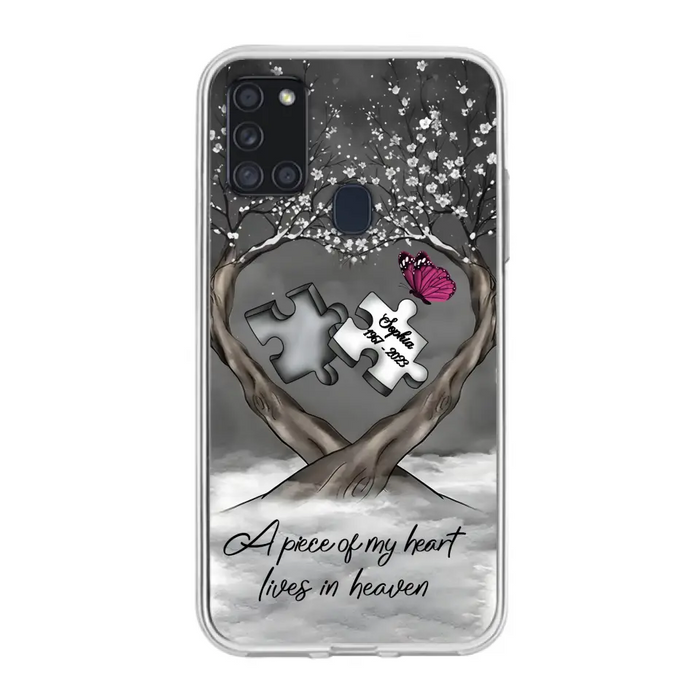 Custom Personalized Memorial Phone Case - Memorial Gift Idea For Family Member - Case For iPhone/ Samsung - A Piece Of My Heart Lives In Heaven