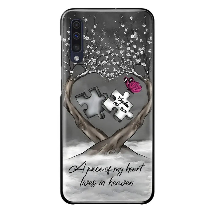 Custom Personalized Memorial Phone Case - Memorial Gift Idea For Family Member - Case For iPhone/ Samsung - A Piece Of My Heart Lives In Heaven