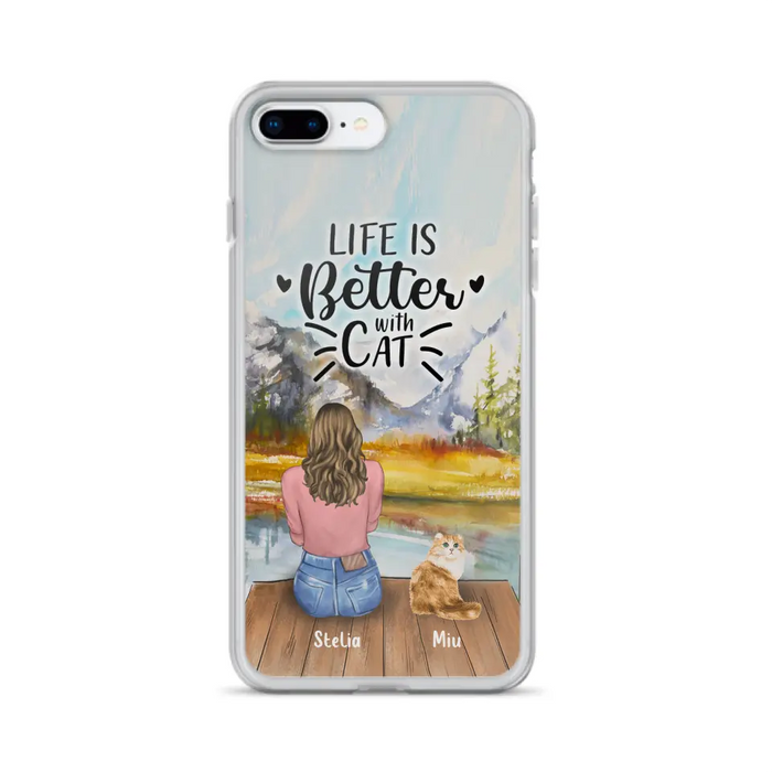 Custom Personalized Cat Mom Phone Case - Gifts For Cat Lovers With Upto 4 Cats - You Had Me At Meow - Case For iPhone, Samsung And Xiaomi