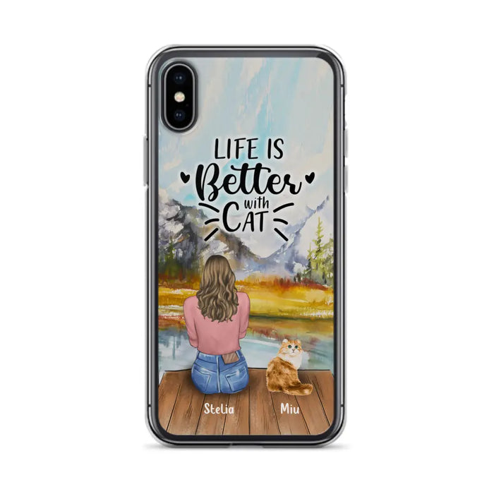 Custom Personalized Cat Mom Phone Case - Gifts For Cat Lovers With Upto 4 Cats - You Had Me At Meow - Case For iPhone, Samsung And Xiaomi