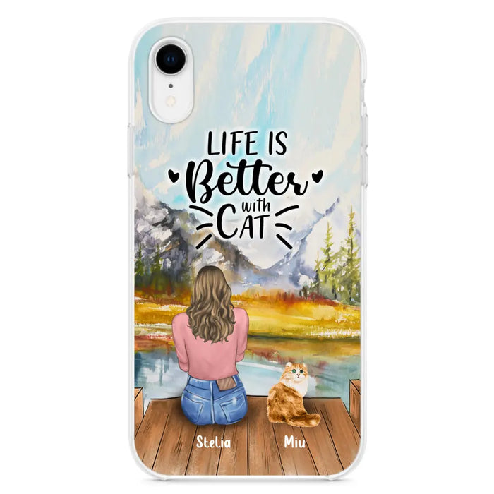 Custom Personalized Cat Mom Phone Case - Gifts For Cat Lovers With Upto 4 Cats - You Had Me At Meow - Case For iPhone, Samsung And Xiaomi