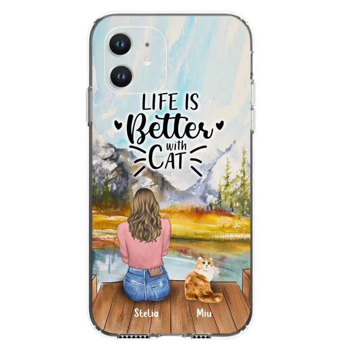 Custom Personalized Cat Mom Phone Case - Gifts For Cat Lovers With Upto 4 Cats - You Had Me At Meow - Case For iPhone, Samsung And Xiaomi