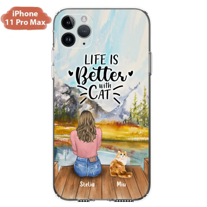 Custom Personalized Cat Mom Phone Case - Gifts For Cat Lovers With Upto 4 Cats - You Had Me At Meow - Case For iPhone, Samsung And Xiaomi