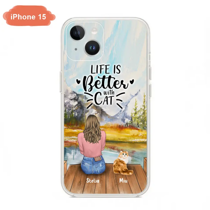 Custom Personalized Cat Mom Phone Case - Gifts For Cat Lovers With Upto 4 Cats - You Had Me At Meow - Case For iPhone, Samsung And Xiaomi