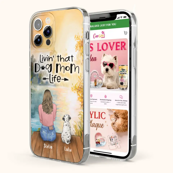 Custom Personalized Dog Mom Phone Case - Gift for Dog Lovers - iPhone & Samsung Case with upto 4 Dogs