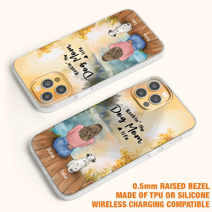 Custom Personalized Dog Mom Phone Case - Gifts For Dog Lovers With Upto 4 Dogs - Rockin' The Dog Mom Life - Case For iPhone, Samsung And Xiaomi