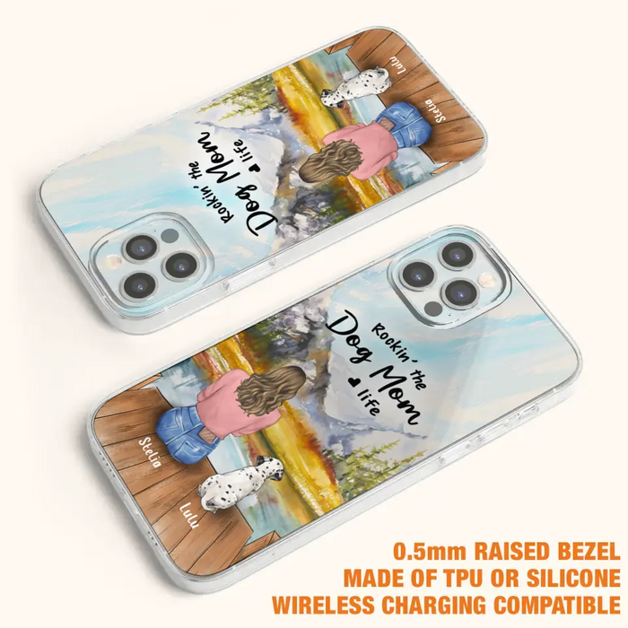 Custom Personalized Dog Mom Phone Case - Gifts For Dog Lovers With Upto 4 Dogs - Rockin' The Dog Mom Life - Case For iPhone, Samsung And Xiaomi