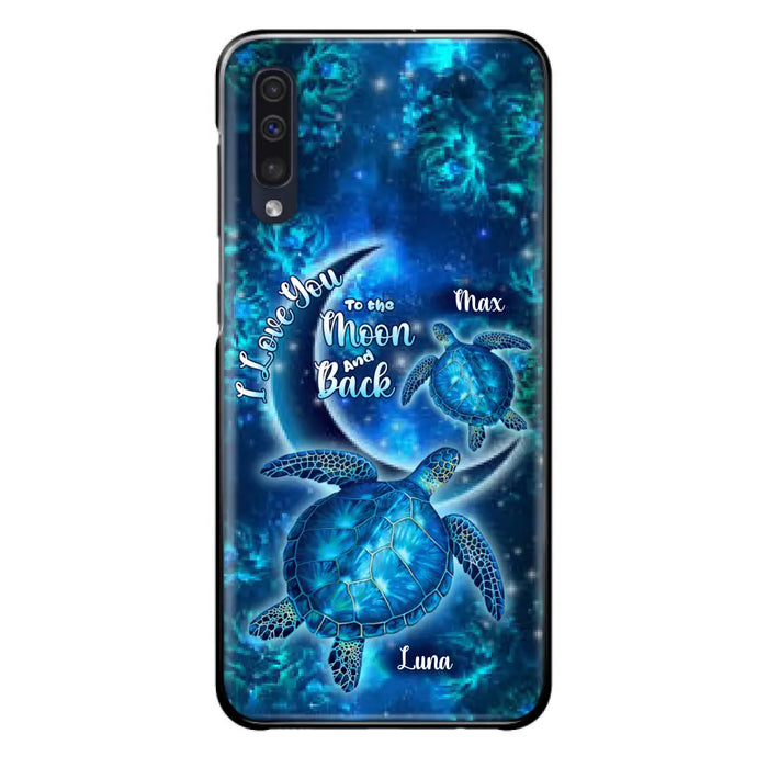 Custom Personalized Turtle Phone Case For Iphone and Samsung - Up to 6 Turtles - I Love You To The Moon And Back - IUNAG8