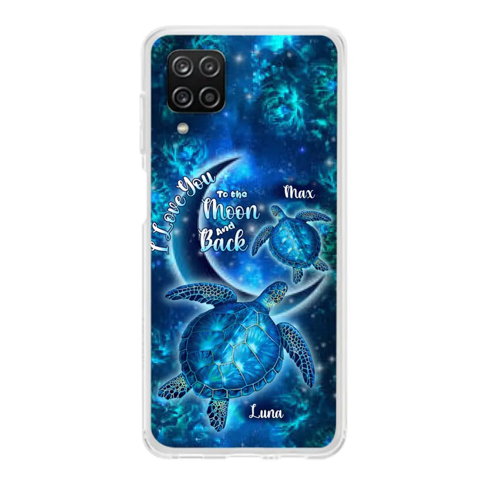 Custom Personalized Turtle Phone Case For Iphone and Samsung - Up to 6 Turtles - I Love You To The Moon And Back - IUNAG8