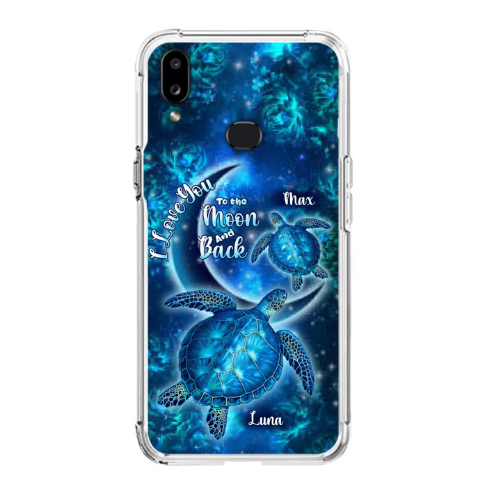 Custom Personalized Turtle Phone Case For Iphone and Samsung - Up to 6 Turtles - I Love You To The Moon And Back - IUNAG8