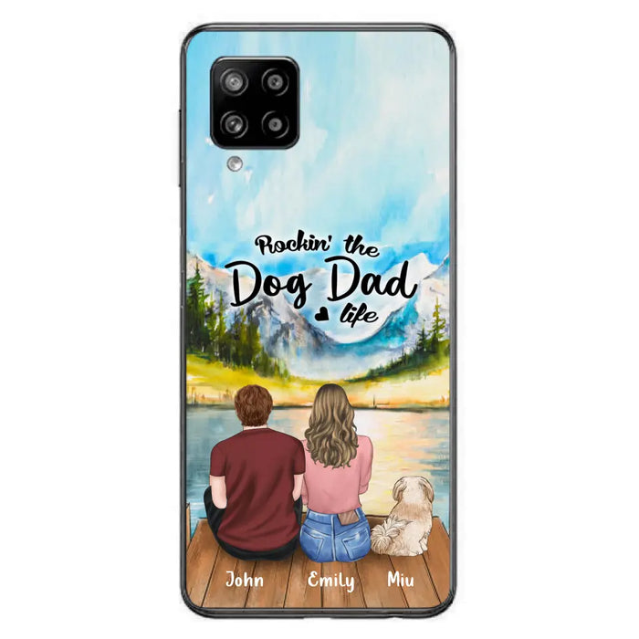 Custom Personalized Pet Parents Phone Case - Parents & Upto 3 Pets - Gifts For Dog Lovers,Cat Lovers - Rockin' The Dog Dad Life