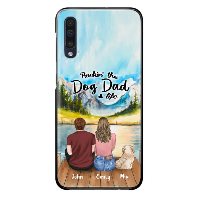 Custom Personalized Pet Parents Phone Case - Parents & Upto 3 Pets - Gifts For Dog Lovers,Cat Lovers - Rockin' The Dog Dad Life