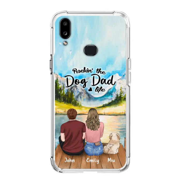 Custom Personalized Pet Parents Phone Case - Parents & Upto 3 Pets - Gifts For Dog Lovers,Cat Lovers - Rockin' The Dog Dad Life