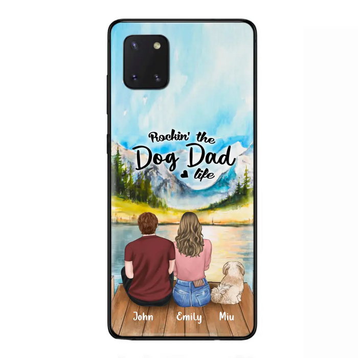 Custom Personalized Pet Parents Phone Case - Parents & Upto 3 Pets - Gifts For Dog Lovers,Cat Lovers - Rockin' The Dog Dad Life