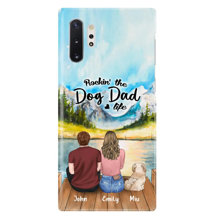 Custom Personalized Pet Parents Phone Case - Parents & Upto 3 Pets - Gifts For Dog Lovers,Cat Lovers - Rockin' The Dog Dad Life