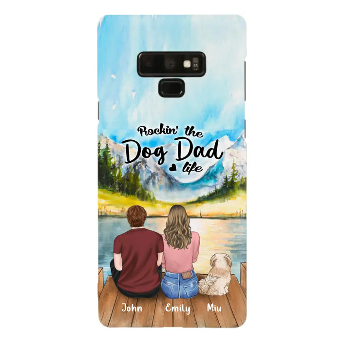 Custom Personalized Pet Parents Phone Case - Parents & Upto 3 Pets - Gifts For Dog Lovers,Cat Lovers - Rockin' The Dog Dad Life