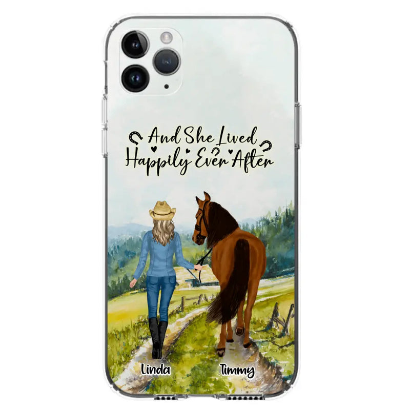 Personalized Horse Girl Phone Case - Up to 4 Horses - Best Gift For Horse Lover - Just A Girl Who Loves Horses - Case For Iphone/Samsung