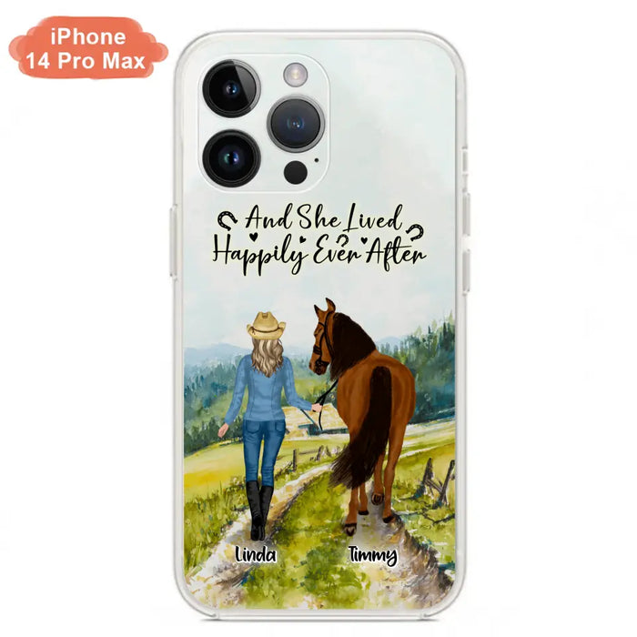 Custom Personalized Horse Girl Phone Case - Upto 4 Horses - Best Gift For Horse Lover - Just A Girl Who Loves Horses - Case For Iphone/Samsung