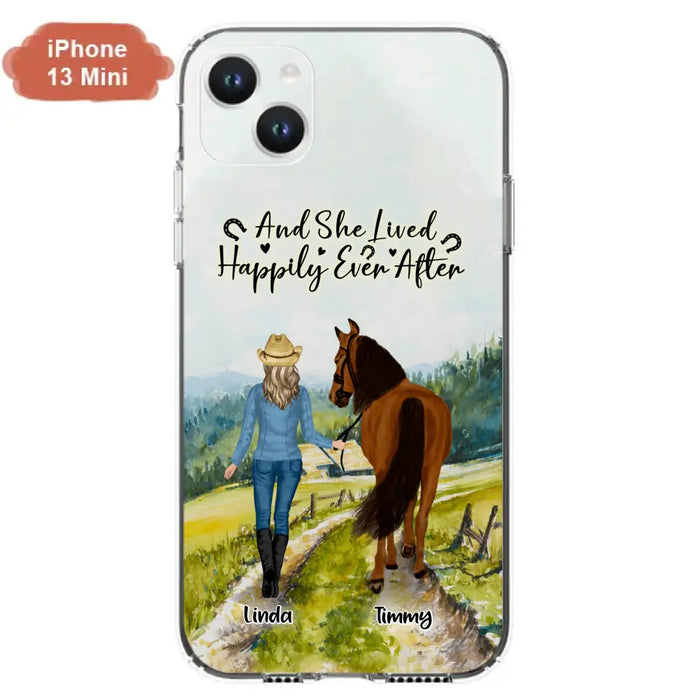 Custom Personalized Horse Girl Phone Case - Upto 4 Horses - Best Gift For Horse Lover - Just A Girl Who Loves Horses - Case For Iphone/Samsung