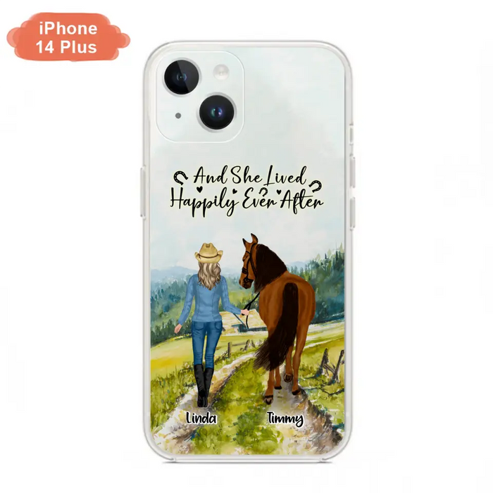 Custom Personalized Horse Girl Phone Case - Upto 4 Horses - Best Gift For Horse Lover - Just A Girl Who Loves Horses - Case For Iphone/Samsung