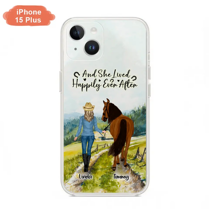 Custom Personalized Horse Girl Phone Case - Upto 4 Horses - Best Gift For Horse Lover - Just A Girl Who Loves Horses - Case For Iphone/Samsung