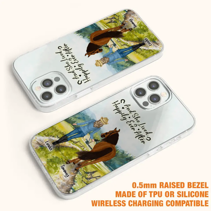 Custom Personalized Horse Girl Phone Case - Upto 4 Horses - Best Gift For Horse Lover - Just A Girl Who Loves Horses - Case For Iphone/Samsung