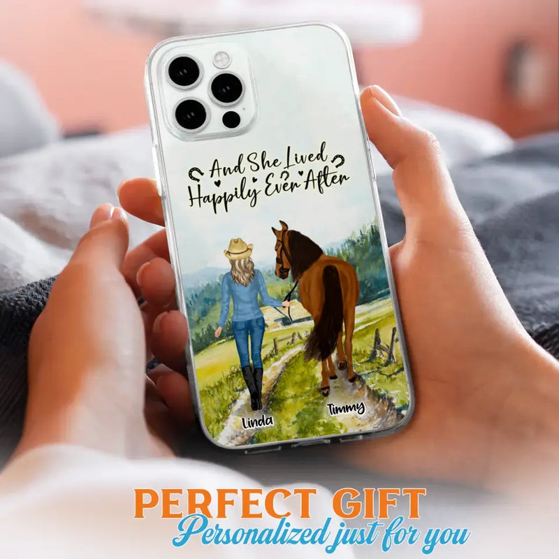 Personalized Horse Girl Phone Case - Up to 4 Horses - Best Gift For Horse Lover - Just A Girl Who Loves Horses - Case For Iphone/Samsung