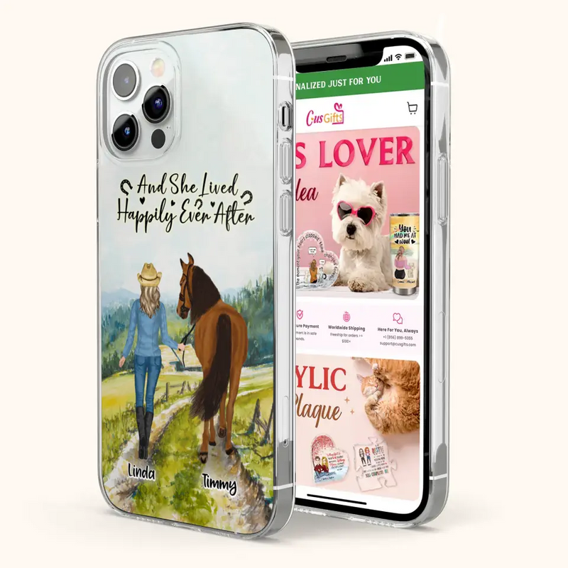 Personalized Horse Girl Phone Case - Up to 4 Horses - Best Gift For Horse Lover - Just A Girl Who Loves Horses - Case For Iphone/Samsung