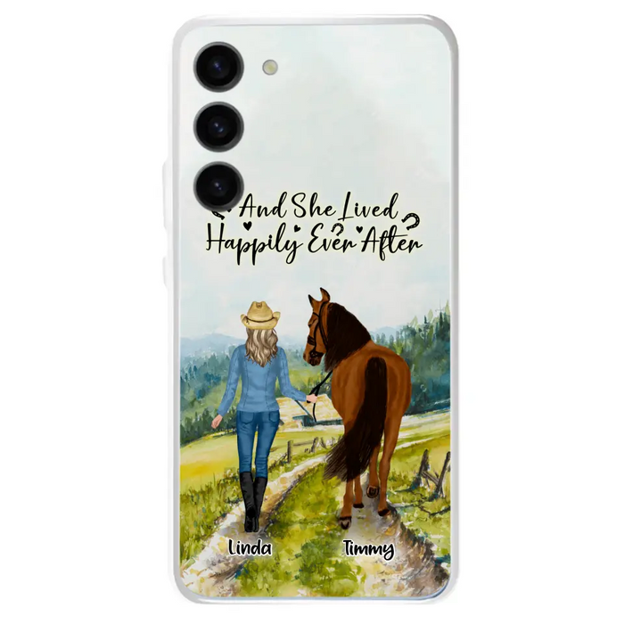 Custom Personalized Horse Girl Phone Case - Upto 4 Horses - Best Gift For Horse Lover - Just A Girl Who Loves Horses - Case For Iphone/Samsung