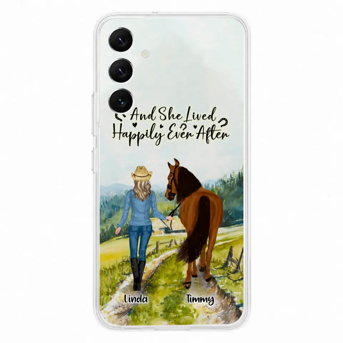 Custom Personalized Horse Girl Phone Case - Upto 4 Horses - Best Gift For Horse Lover - Just A Girl Who Loves Horses - Case For Iphone/Samsung