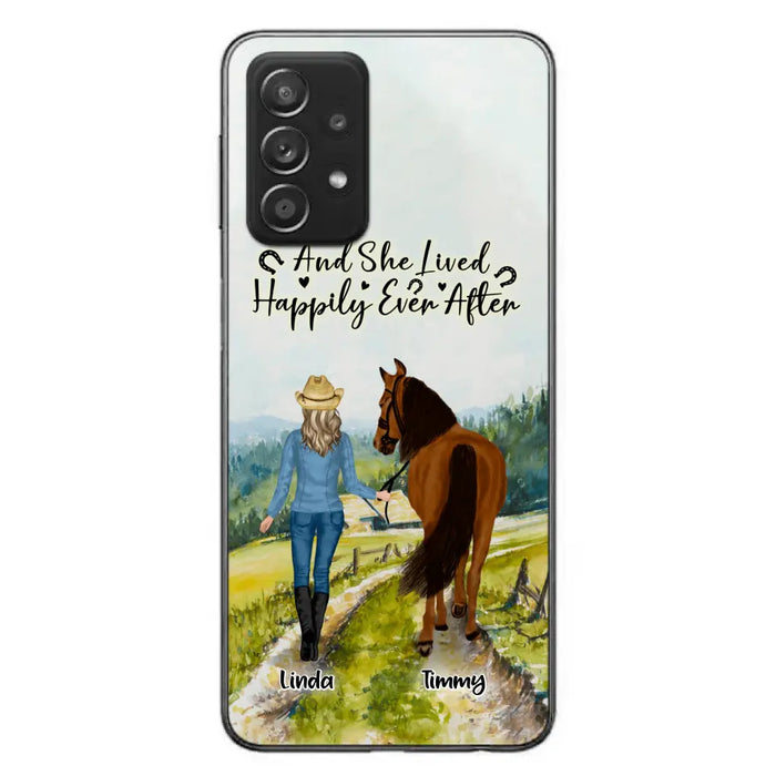 Custom Personalized Horse Girl Phone Case - Upto 4 Horses - Best Gift For Horse Lover - Just A Girl Who Loves Horses - Case For Iphone/Samsung