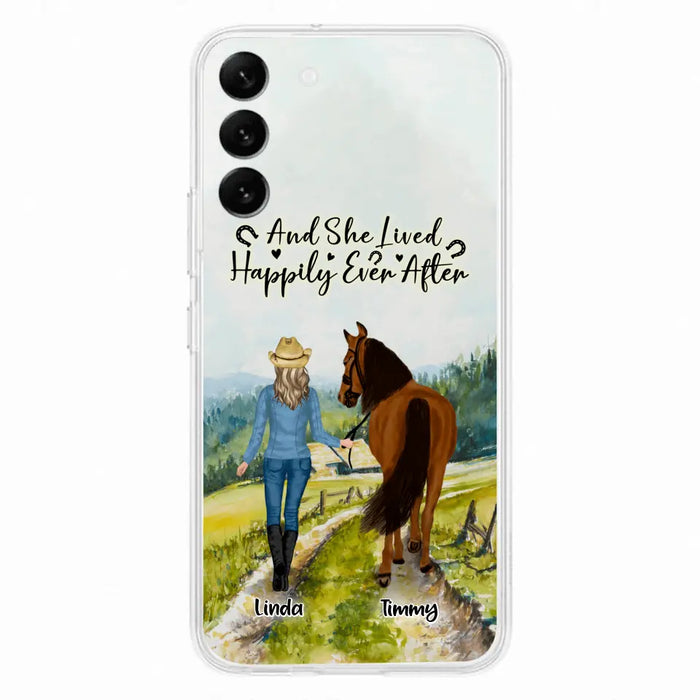 Custom Personalized Horse Girl Phone Case - Upto 4 Horses - Best Gift For Horse Lover - Just A Girl Who Loves Horses - Case For Iphone/Samsung