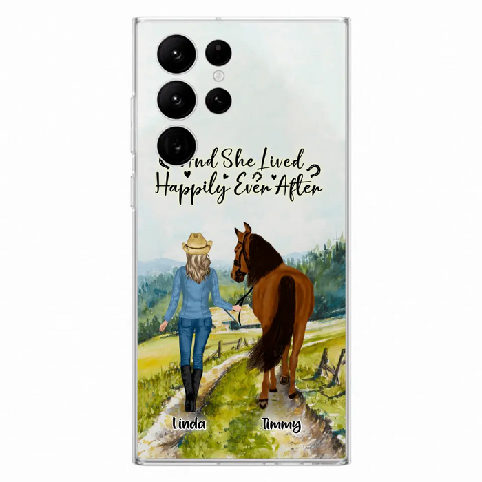 Custom Personalized Horse Girl Phone Case - Upto 4 Horses - Best Gift For Horse Lover - Just A Girl Who Loves Horses - Case For Iphone/Samsung