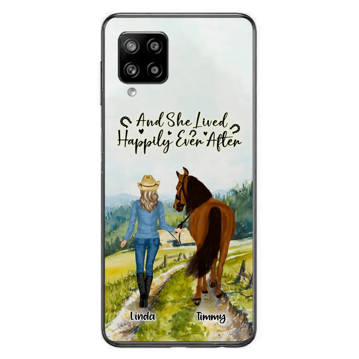 Custom Personalized Horse Girl Phone Case - Upto 4 Horses - Best Gift For Horse Lover - Just A Girl Who Loves Horses - Case For Iphone/Samsung