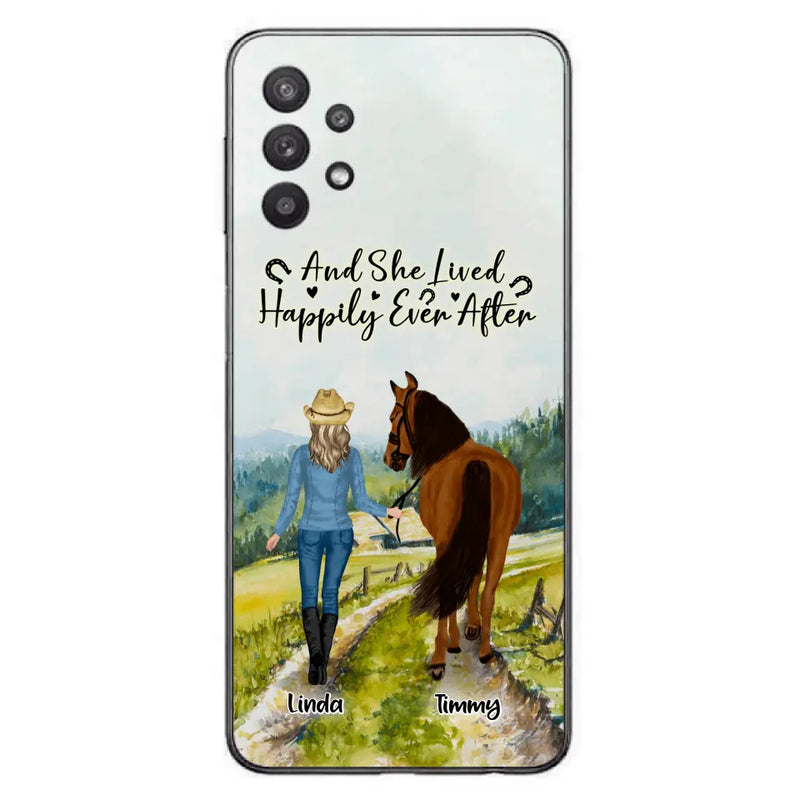 Personalized Horse Girl Phone Case - Up to 4 Horses - Best Gift For Horse Lover - Just A Girl Who Loves Horses - Case For Iphone/Samsung