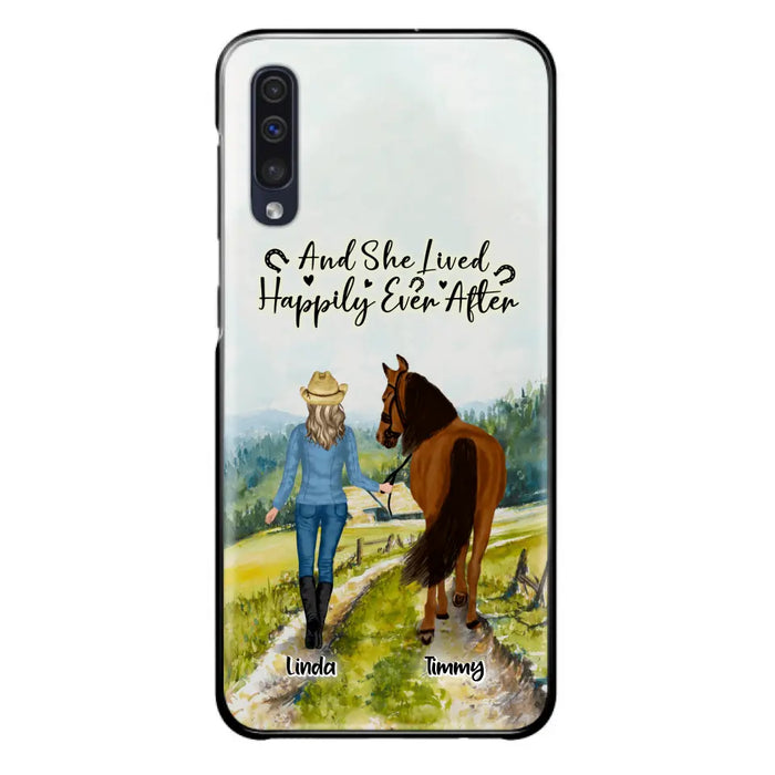 Custom Personalized Horse Girl Phone Case - Upto 4 Horses - Best Gift For Horse Lover - Just A Girl Who Loves Horses - Case For Iphone/Samsung