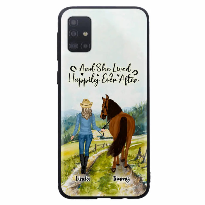 Custom Personalized Horse Girl Phone Case - Upto 4 Horses - Best Gift For Horse Lover - Just A Girl Who Loves Horses - Case For Iphone/Samsung