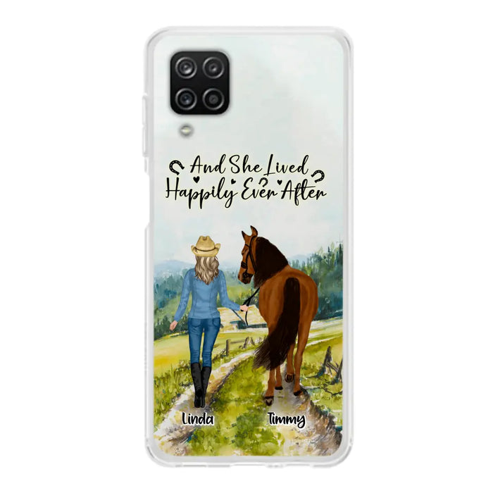 Custom Personalized Horse Girl Phone Case - Upto 4 Horses - Best Gift For Horse Lover - Just A Girl Who Loves Horses - Case For Iphone/Samsung