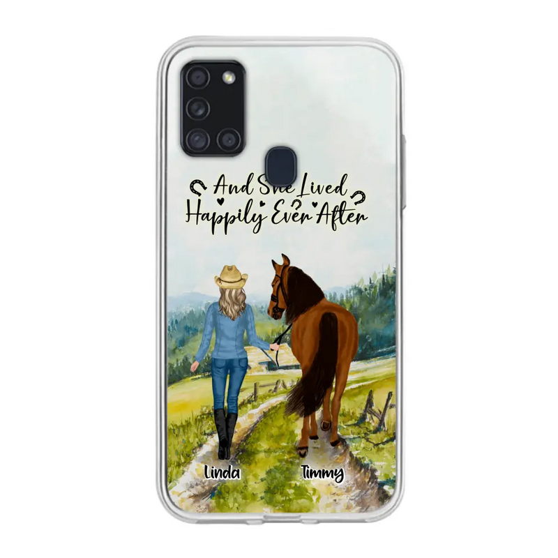 Personalized Horse Girl Phone Case - Up to 4 Horses - Best Gift For Horse Lover - Just A Girl Who Loves Horses - Case For Iphone/Samsung