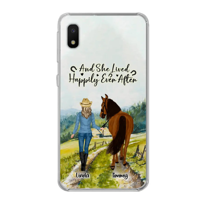 Custom Personalized Horse Girl Phone Case - Upto 4 Horses - Best Gift For Horse Lover - Just A Girl Who Loves Horses - Case For Iphone/Samsung