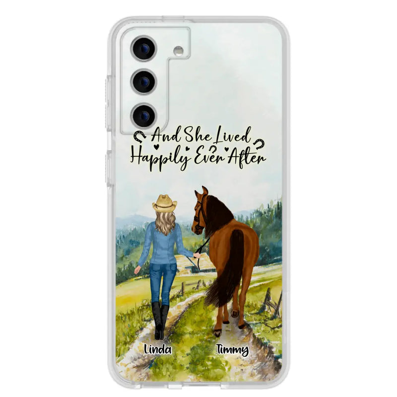 Personalized Horse Girl Phone Case - Up to 4 Horses - Best Gift For Horse Lover - Just A Girl Who Loves Horses - Case For Iphone/Samsung
