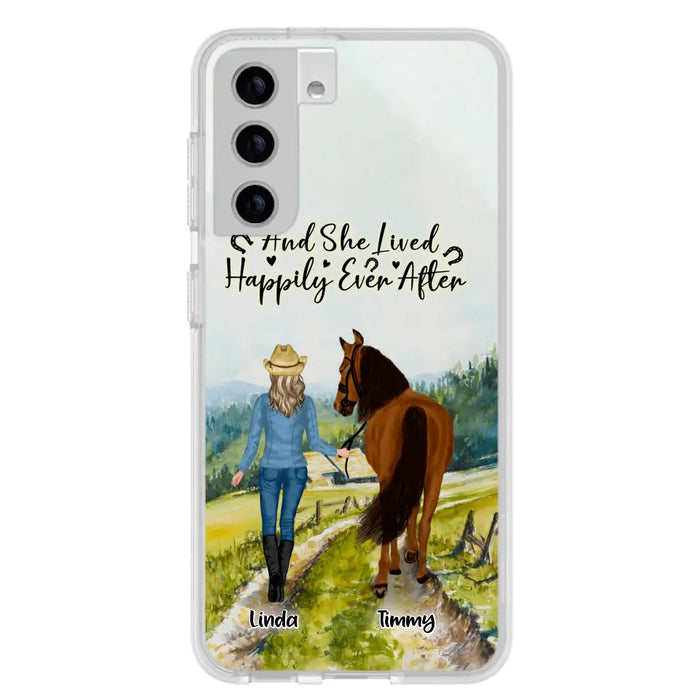 Custom Personalized Horse Girl Phone Case - Upto 4 Horses - Best Gift For Horse Lover - Just A Girl Who Loves Horses - Case For Iphone/Samsung