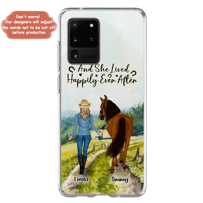 Custom Personalized Horse Girl Phone Case - Upto 4 Horses - Best Gift For Horse Lover - Just A Girl Who Loves Horses - Case For Iphone/Samsung