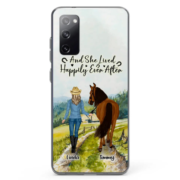 Custom Personalized Horse Girl Phone Case - Upto 4 Horses - Best Gift For Horse Lover - Just A Girl Who Loves Horses - Case For Iphone/Samsung