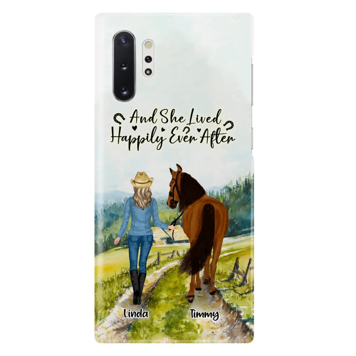 Custom Personalized Horse Girl Phone Case - Upto 4 Horses - Best Gift For Horse Lover - Just A Girl Who Loves Horses - Case For Iphone/Samsung