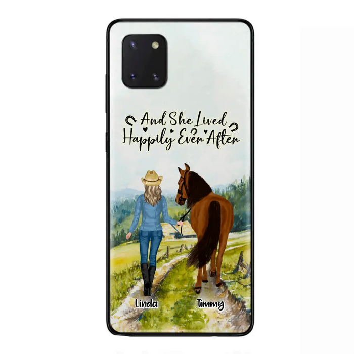 Custom Personalized Horse Girl Phone Case - Upto 4 Horses - Best Gift For Horse Lover - Just A Girl Who Loves Horses - Case For Iphone/Samsung