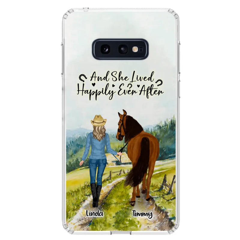 Personalized Horse Girl Phone Case - Up to 4 Horses - Best Gift For Horse Lover - Just A Girl Who Loves Horses - Case For Iphone/Samsung