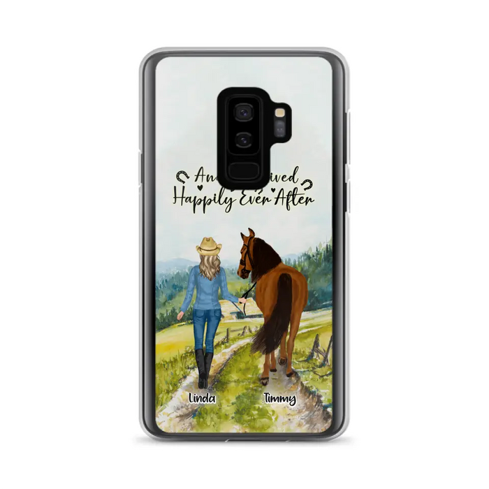 Custom Personalized Horse Girl Phone Case - Upto 4 Horses - Best Gift For Horse Lover - Just A Girl Who Loves Horses - Case For Iphone/Samsung