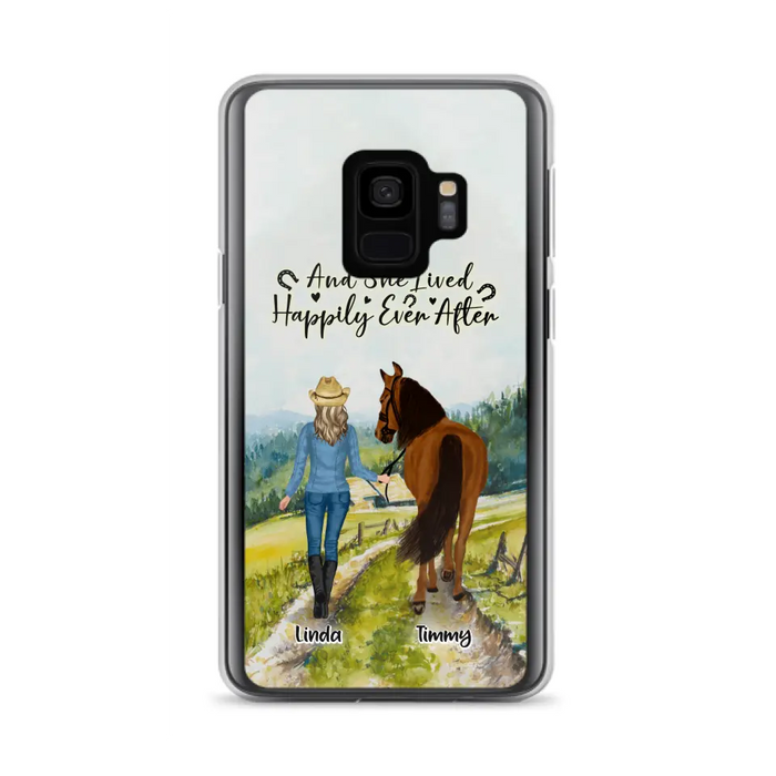 Custom Personalized Horse Girl Phone Case - Upto 4 Horses - Best Gift For Horse Lover - Just A Girl Who Loves Horses - Case For Iphone/Samsung