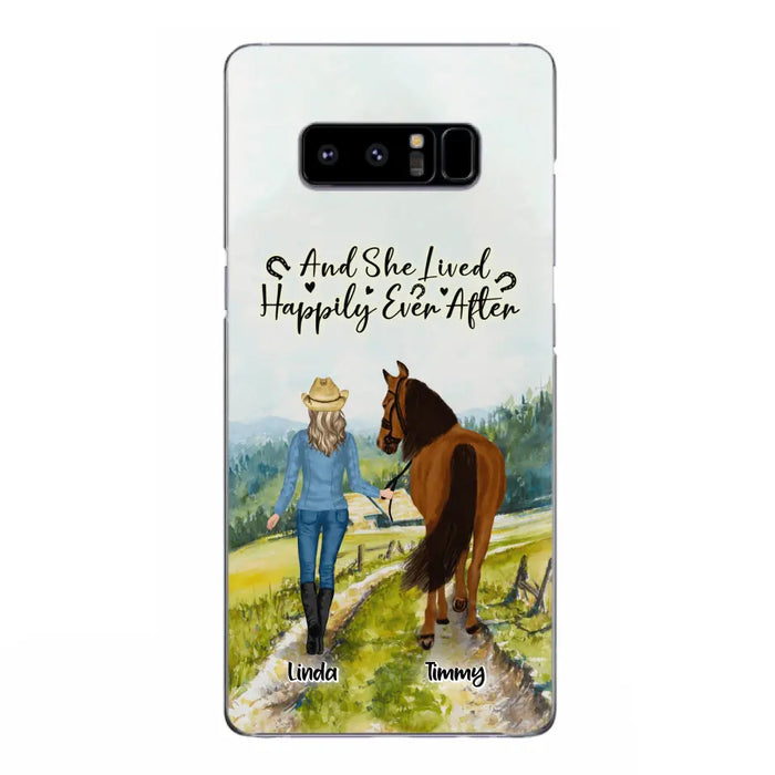 Custom Personalized Horse Girl Phone Case - Upto 4 Horses - Best Gift For Horse Lover - Just A Girl Who Loves Horses - Case For Iphone/Samsung